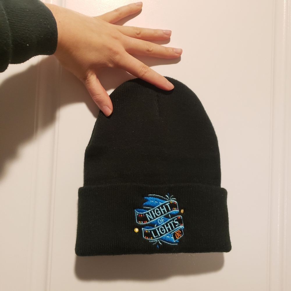 Unisex black beanie Night of Lights OC